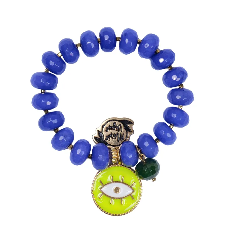 Sun Colour Bracelet Blue/Neon Yellow made by Sand Dollar