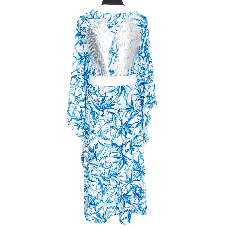 Kimono Angel Long Spring Summer Royal Blue sold by Sand Dollar