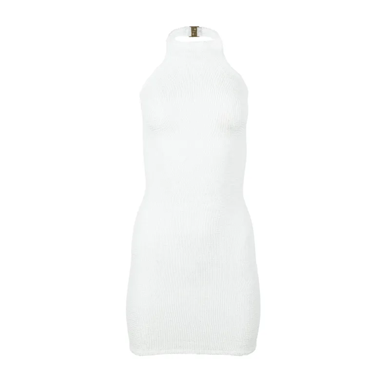 Polly Dress Crinkle White made by Hunza G