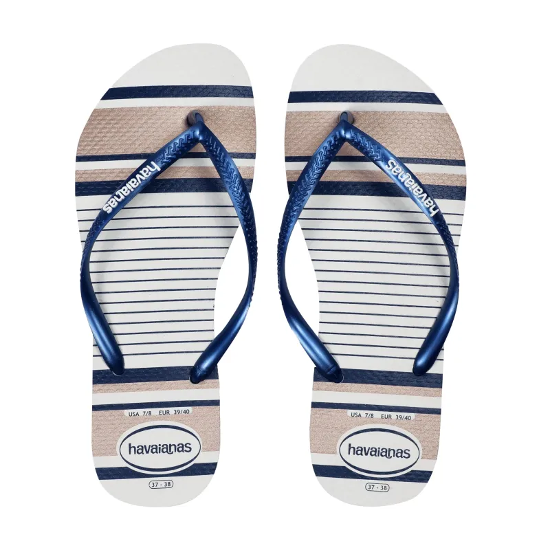 Havaianas Slim Nautical White/Navy made by Havaianas