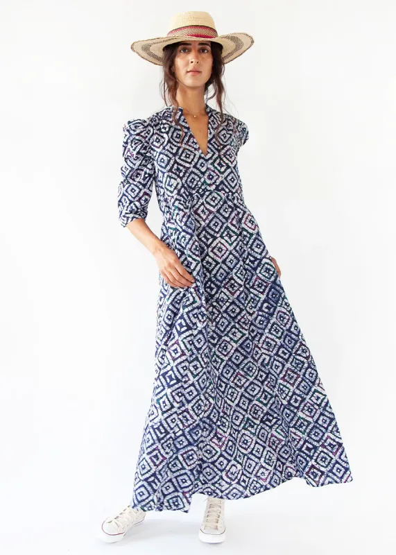 Vayu Diamond Maxi Dress Deep Blue made by Matta