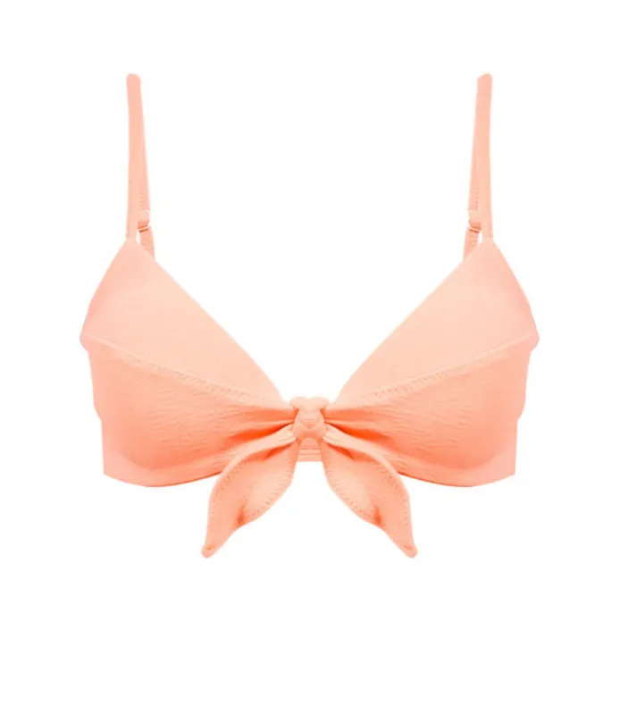 Boucle Knot Bralette Peach Bikini Top made by Vix