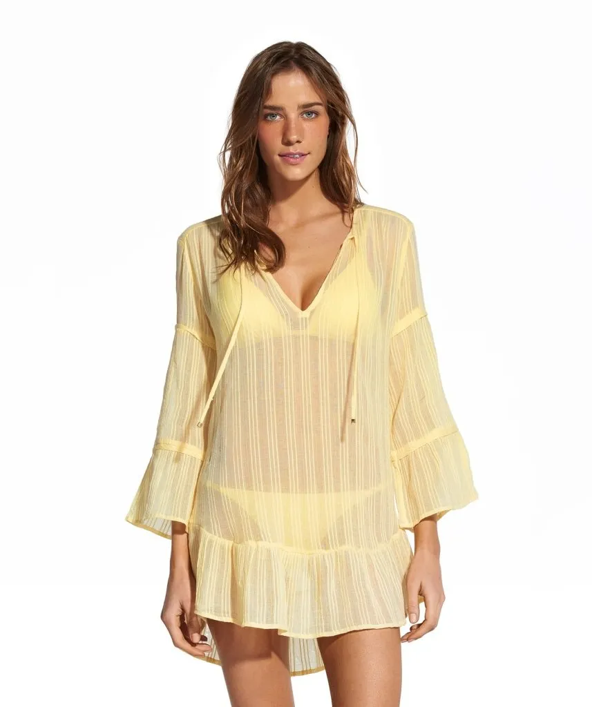 Solid Ruffle Tunic Yellow sold by Sand Dollar product image thumbnail 3
