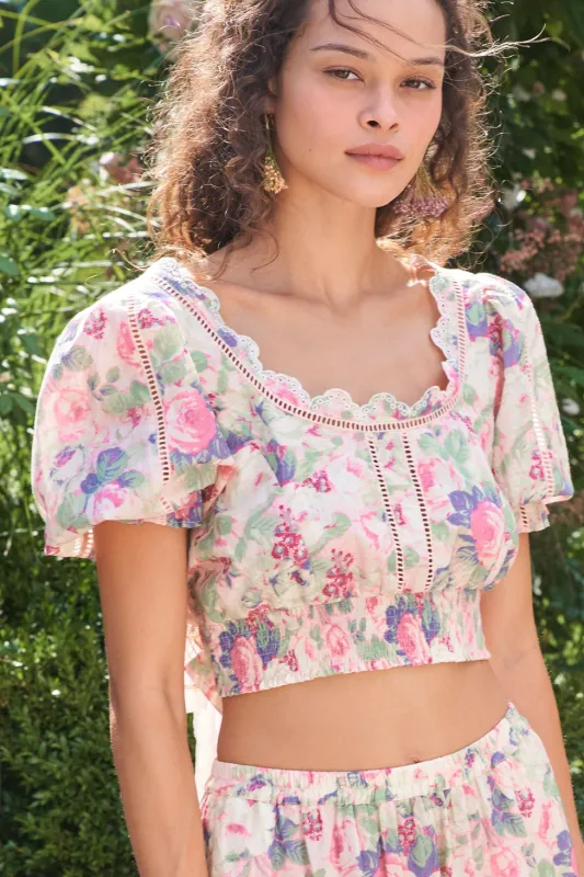 Karsten Crop Top Veiled Kiss made by LoveShackFancy