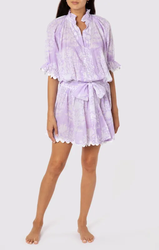 Blouson Dress In Palladio Print Lilac made by Sand Dollar