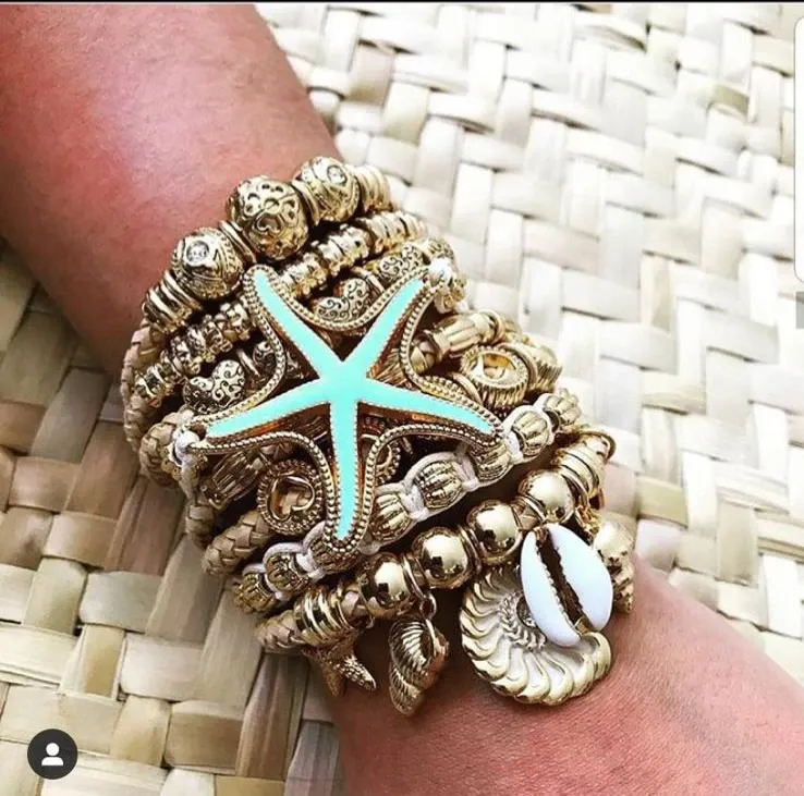 Gold Set Mint Starfish Bracelet sold by Sand Dollar product image thumbnail 4