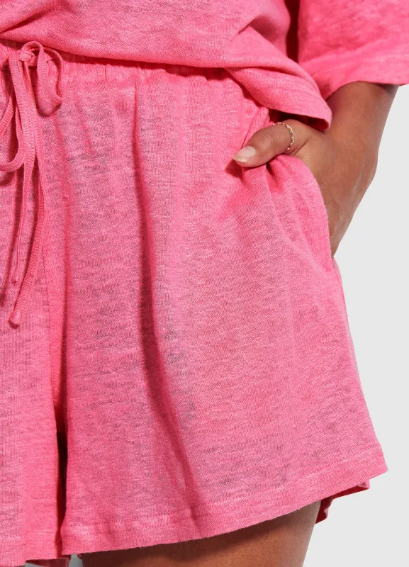 Beach Edit Linen Jersey Short Pink sold by Sand Dollar