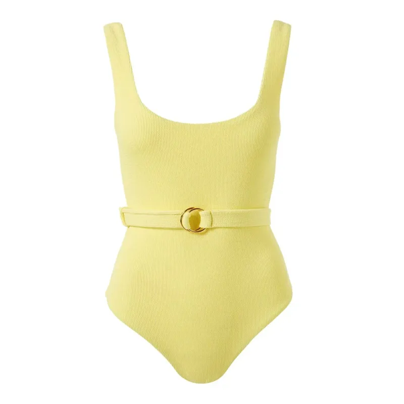 Rio One Piece Ridges Yellow made by Melissa Odabash