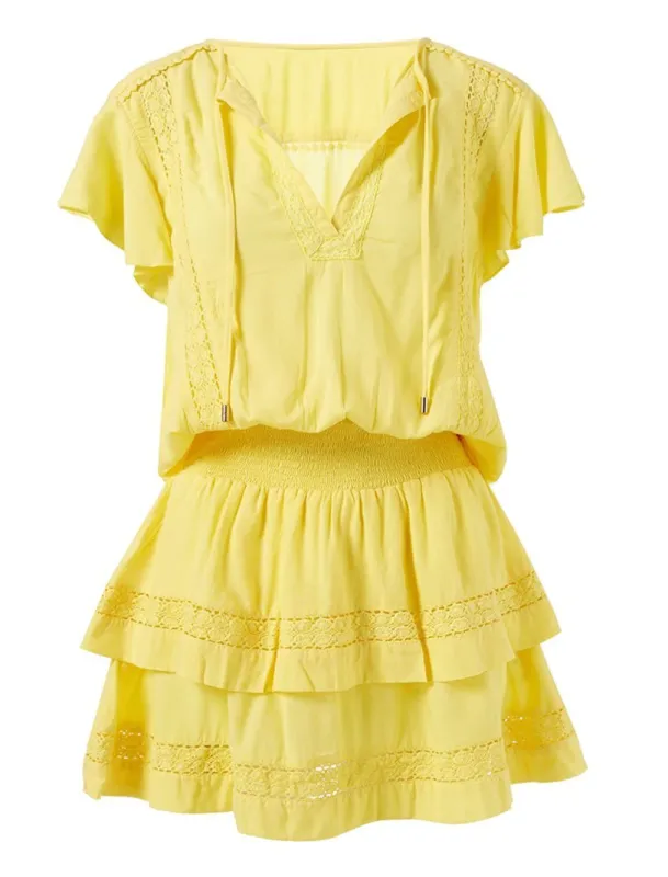 Georgie Short Kaftan Yellow sold by Sand Dollar