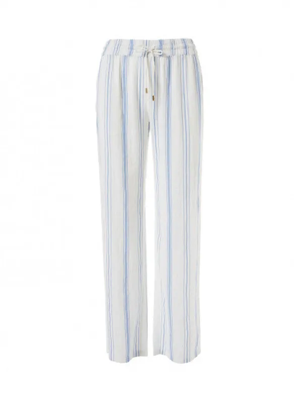 Melissa Odabash Krissy Trousers Blue Stripe made by Melissa Odabash