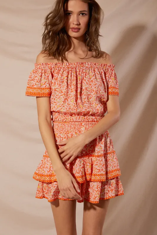 Top Camilla Orange Lemon Viscose made by Poupette St Barth