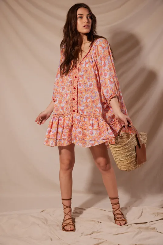 Poncho Bobo Yellow Dalia Cotton Mousselline sold by Sand Dollar