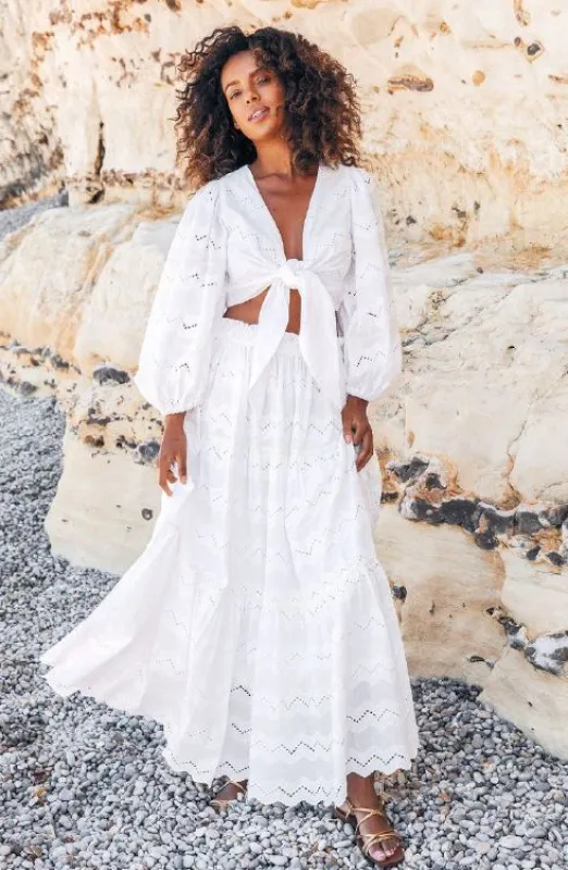 Rikrak Top & Skirt White made by Sand Dollar