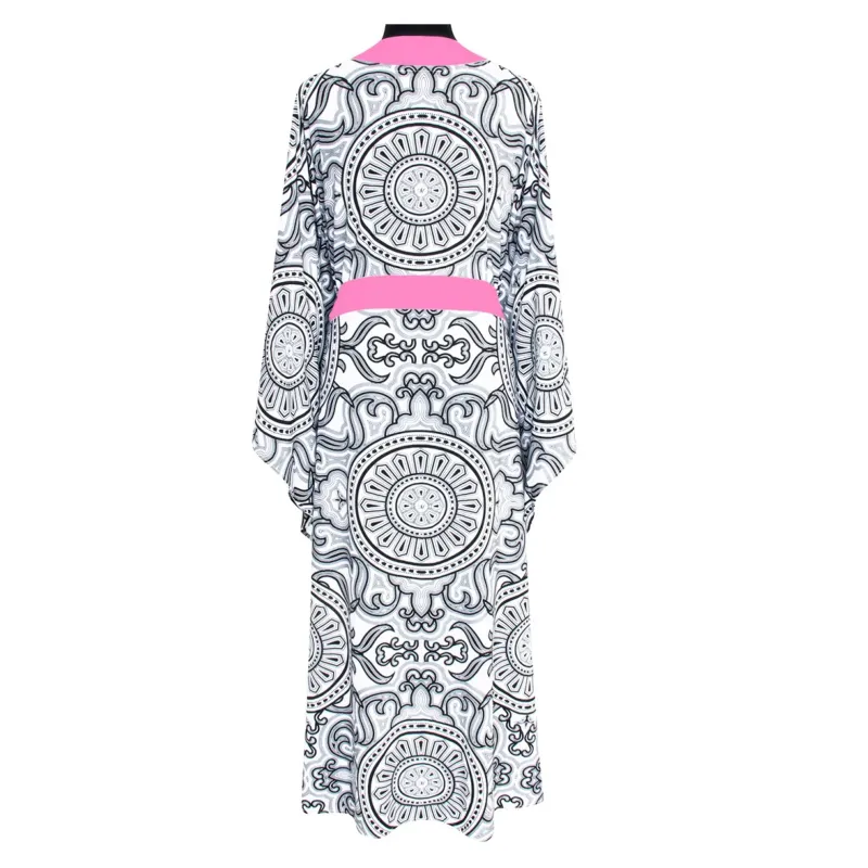 Tulum Moon Kimono Neon Pink Long made by Sand Dollar