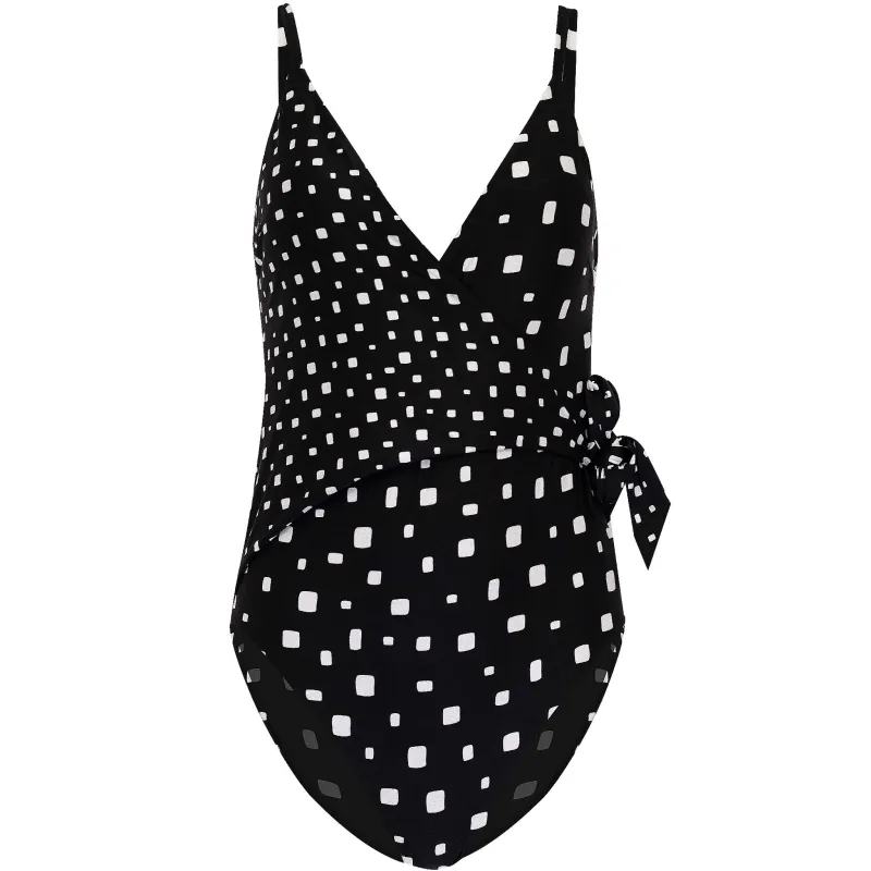 Soft Spot Wrap Front Maillot Black sold by Sand Dollar