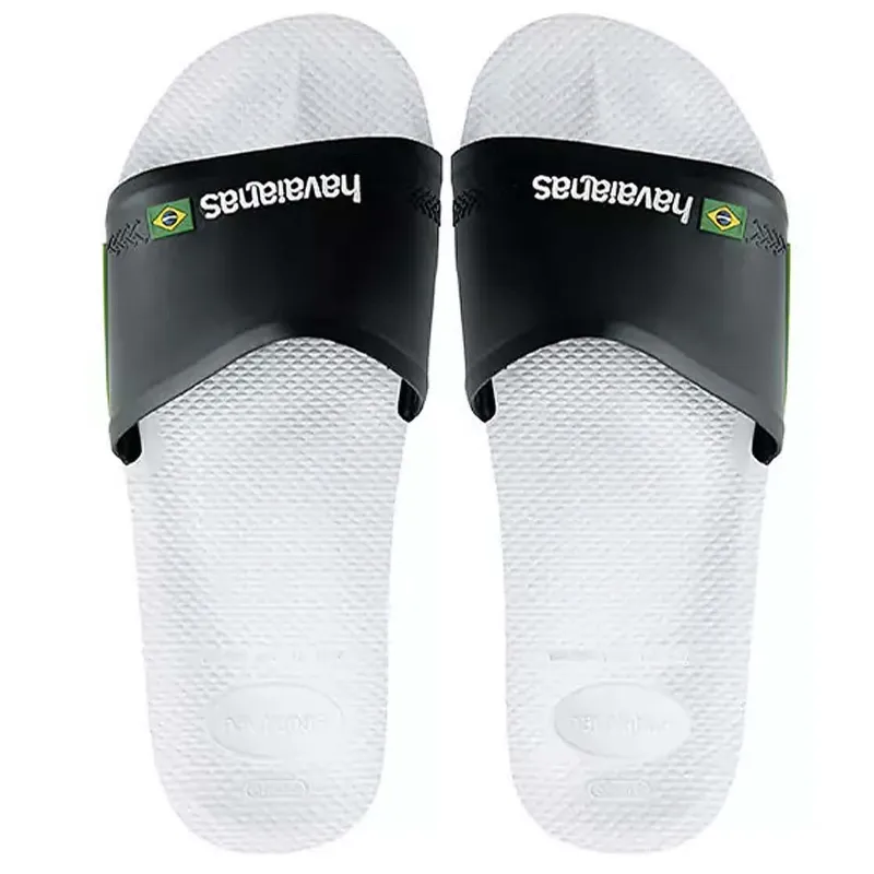 Havaianas Men's Slider Brasil White Black sold by Sand Dollar