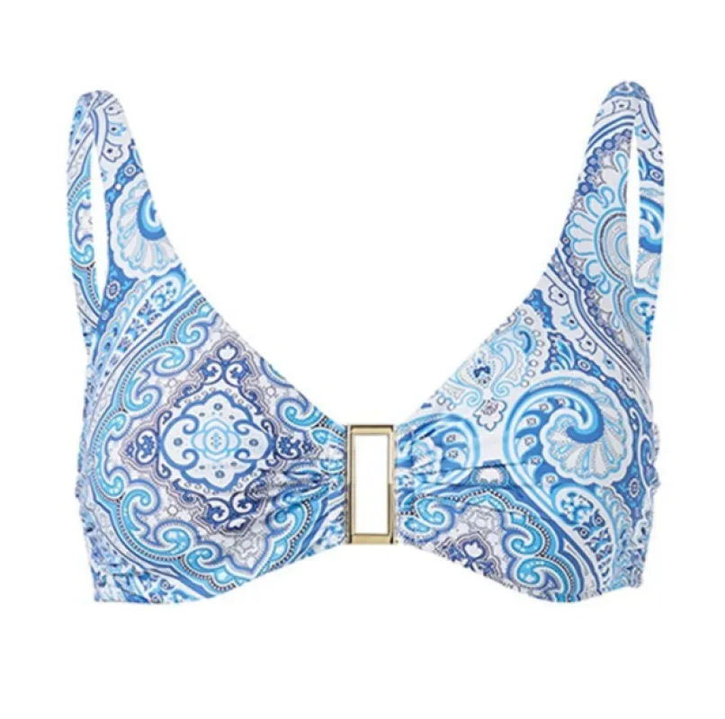 Bel Air Bikini Top Paisley Blue made by Melissa Odabash