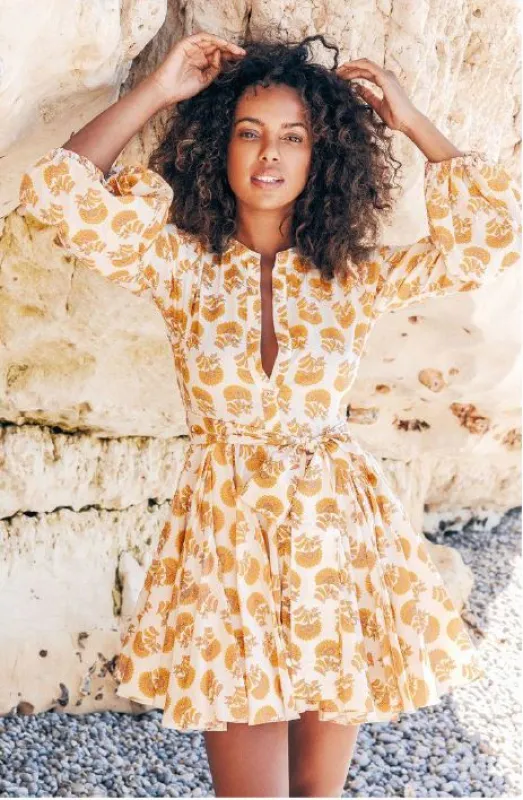 Poppy Mini Dress Yellow sold by Sand Dollar
