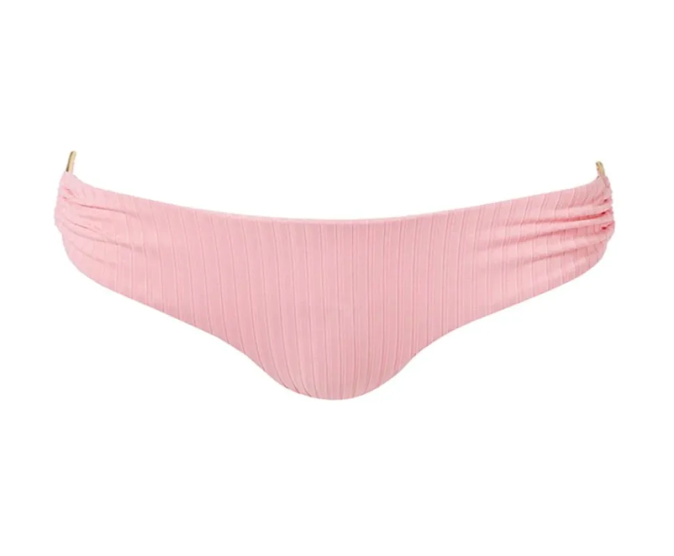 Evita Blush Ribbed Bikini Bottom sold by Sand Dollar