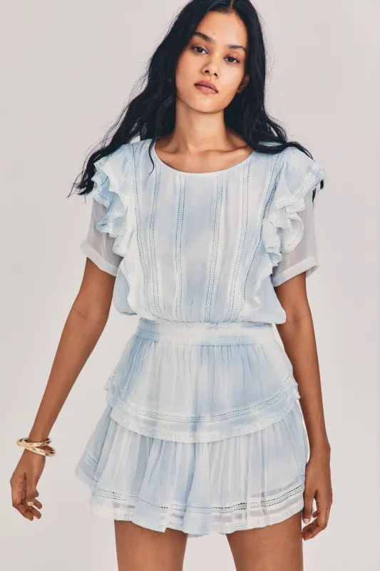 Natasha Dress Bedroom Blue Hand Dye made by LoveShackFancy