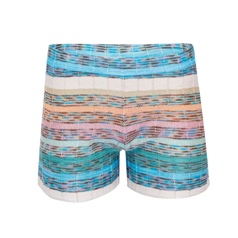 Shorts In Striped Tuck Stitch Knit Multicolour made by Sand Dollar