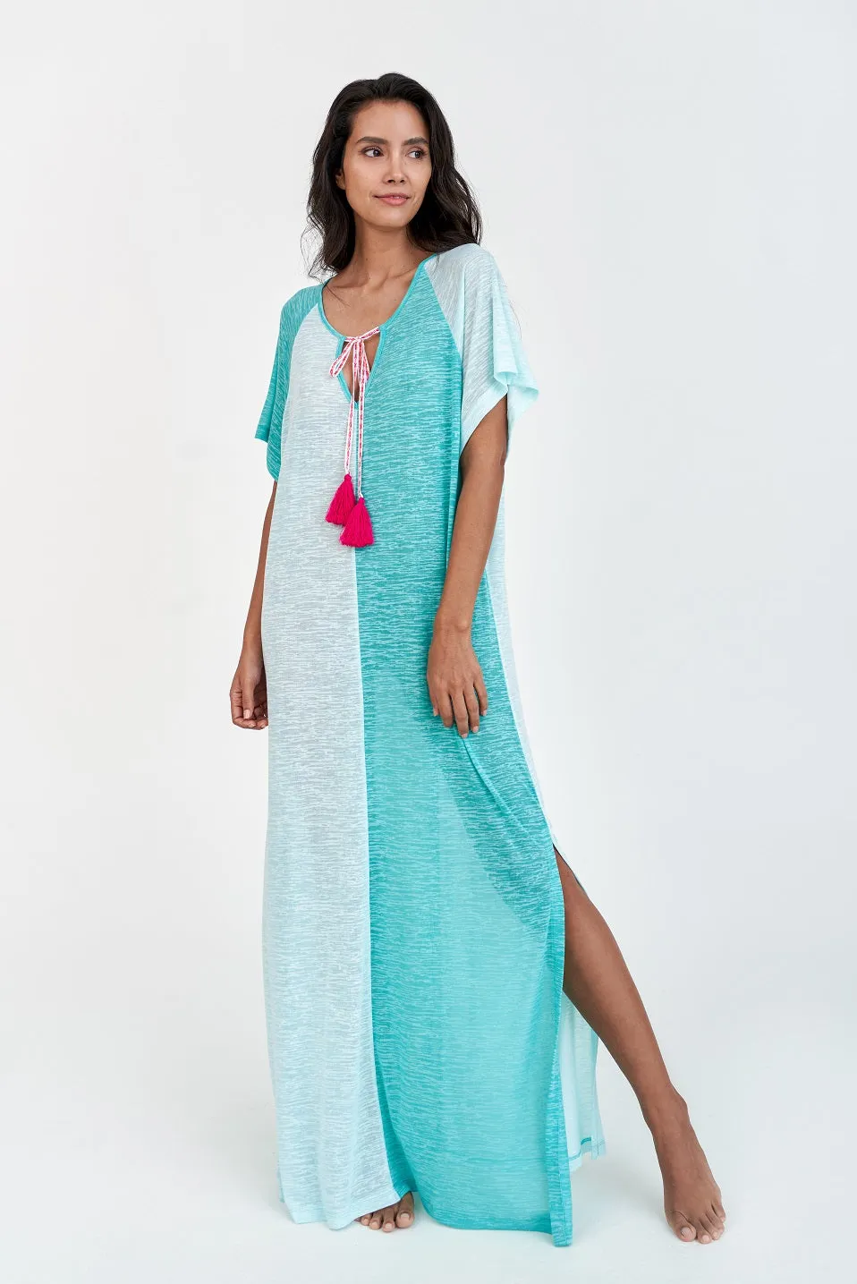 Colour Block Summer Dress - Two Tone Maxi Dress Aqua-Mint sold by Sand Dollar product image thumbnail 2