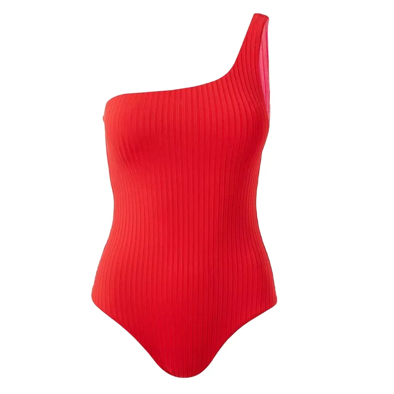 Palermo Red Ribbed One Piece sold by Sand Dollar