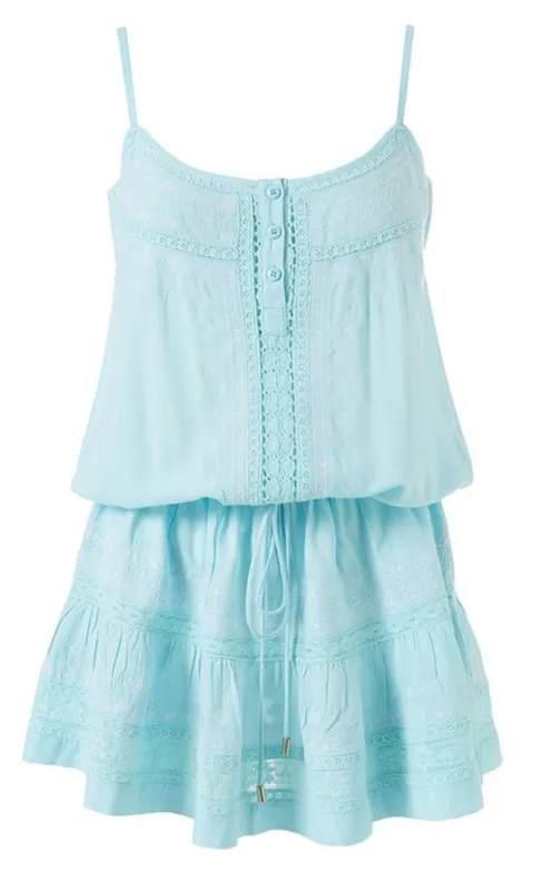 Karen Sky/White Short Kaftan sold by Sand Dollar