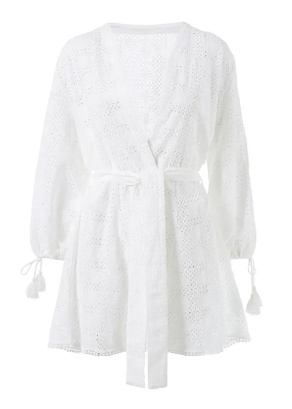 Cecily White Short Kaftan made by Melissa Odabash