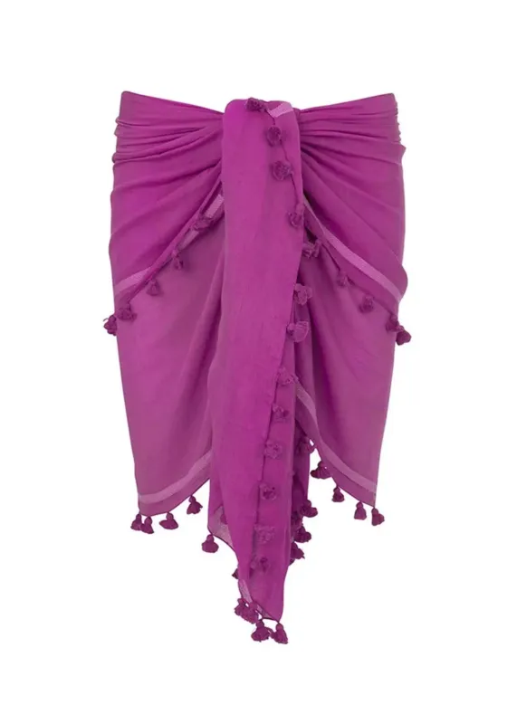 Purple Sarong - Designer Beach Skirt Hot Viola made by Melissa Odabash