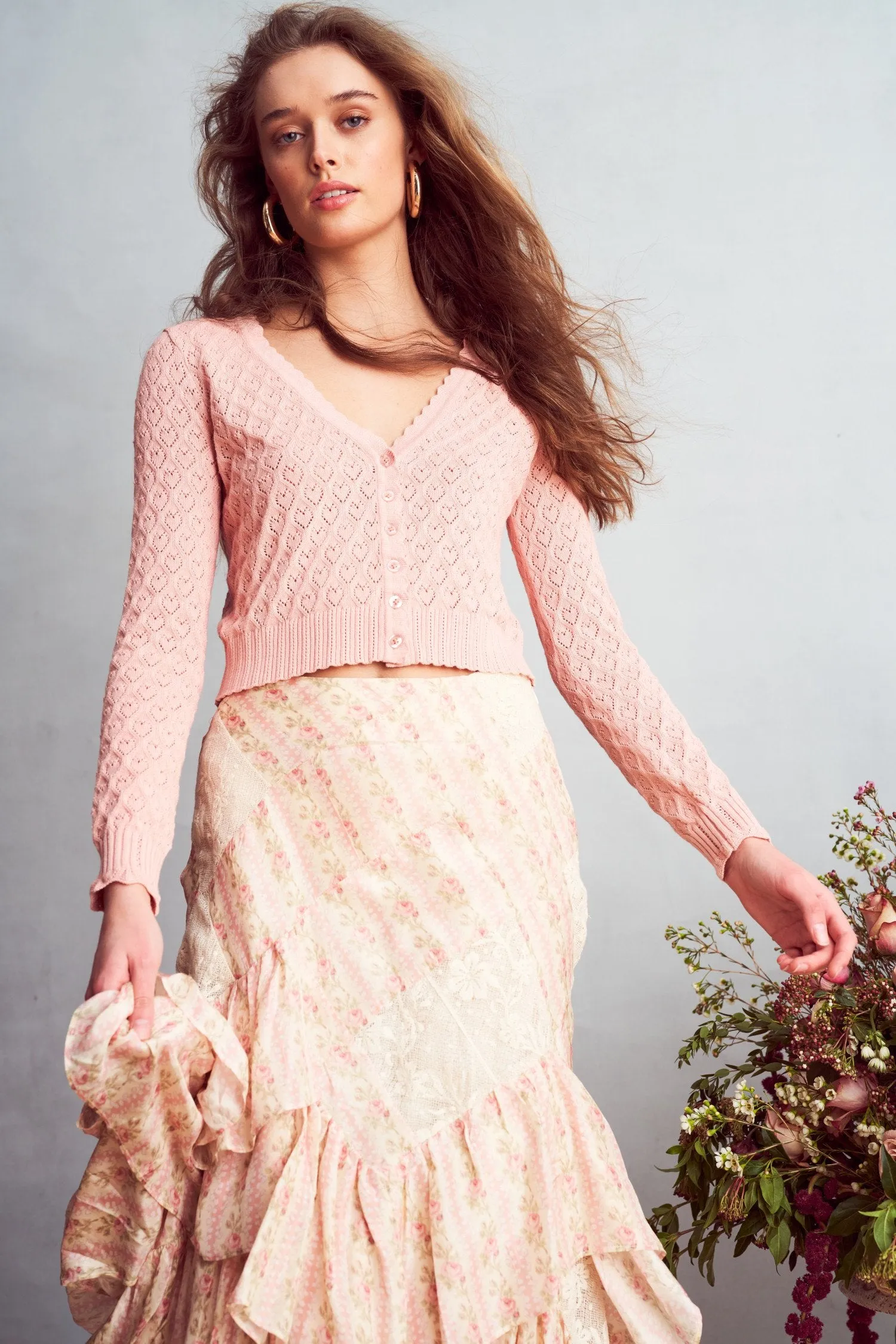 Womens Pink Cropped Cardigan sold by Sand Dollar product image thumbnail 2