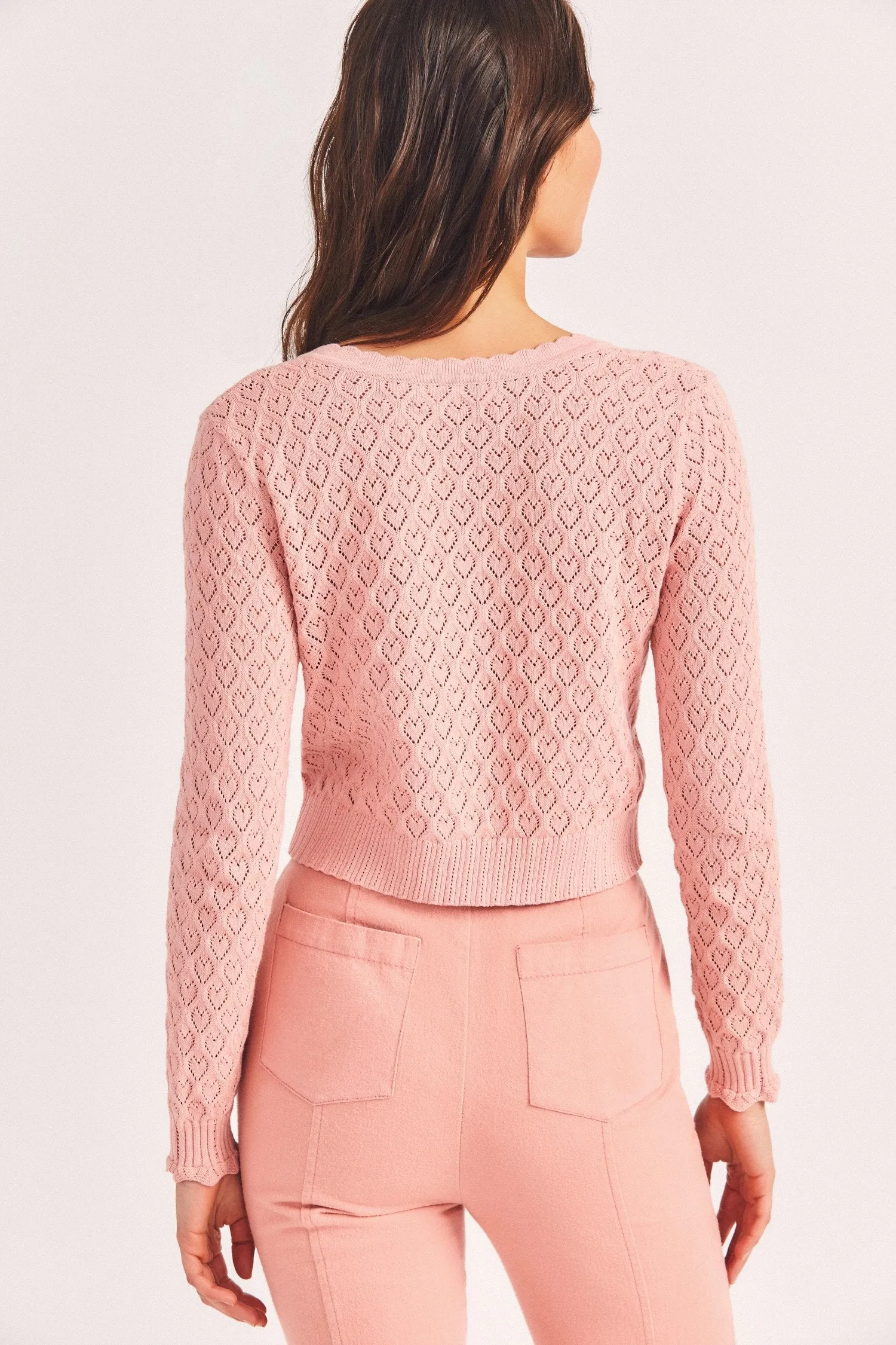 Womens Pink Cropped Cardigan sold by Sand Dollar product image thumbnail 4