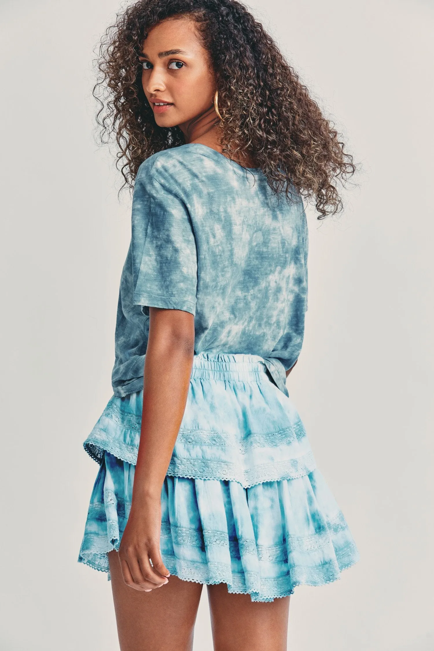 Ruffle Mini Skirt Pacific Indigo Hand Dye sold by Sand Dollar product image thumbnail 3