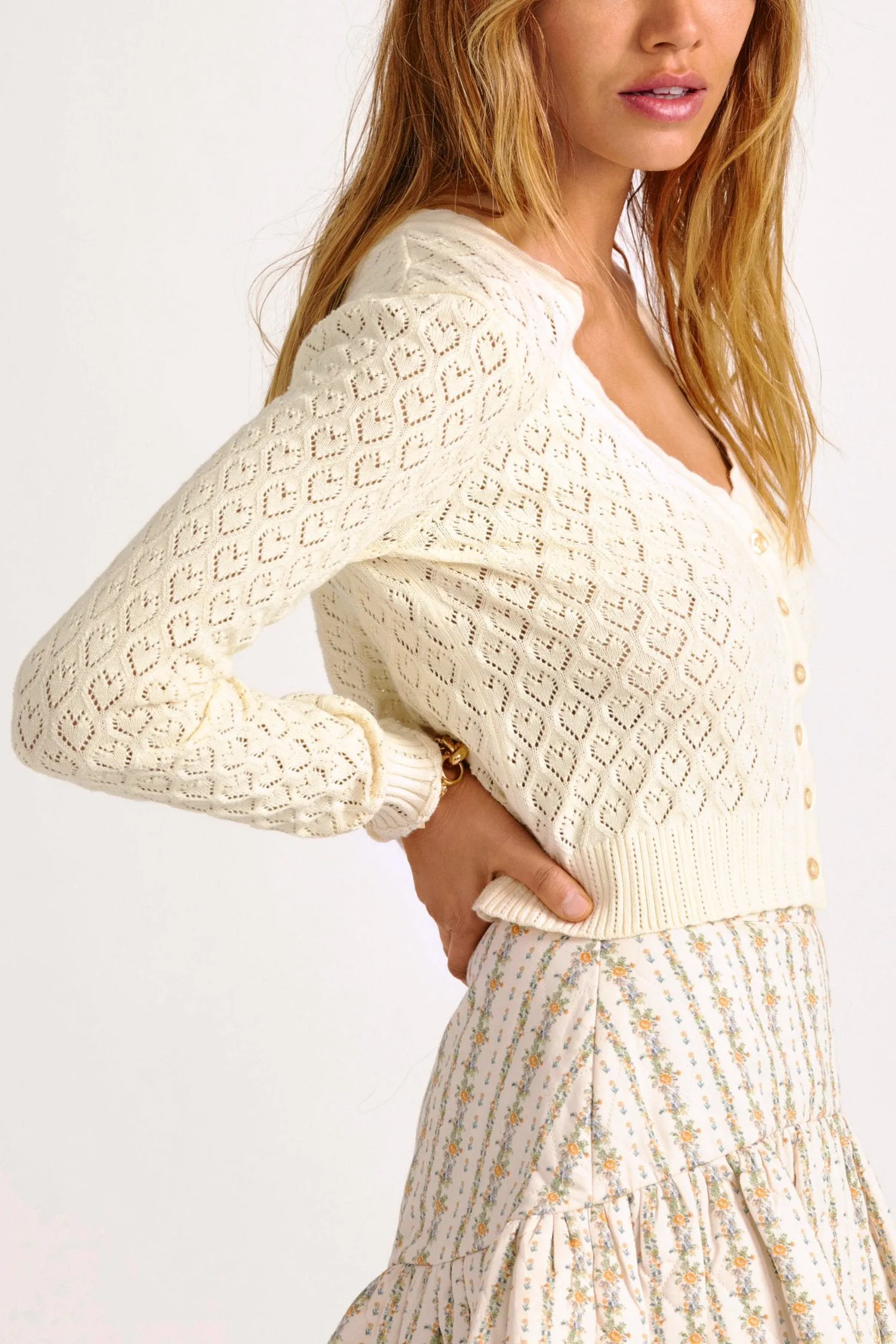Janie Cropped Cardigan Cream sold by Sand Dollar product image thumbnail 3