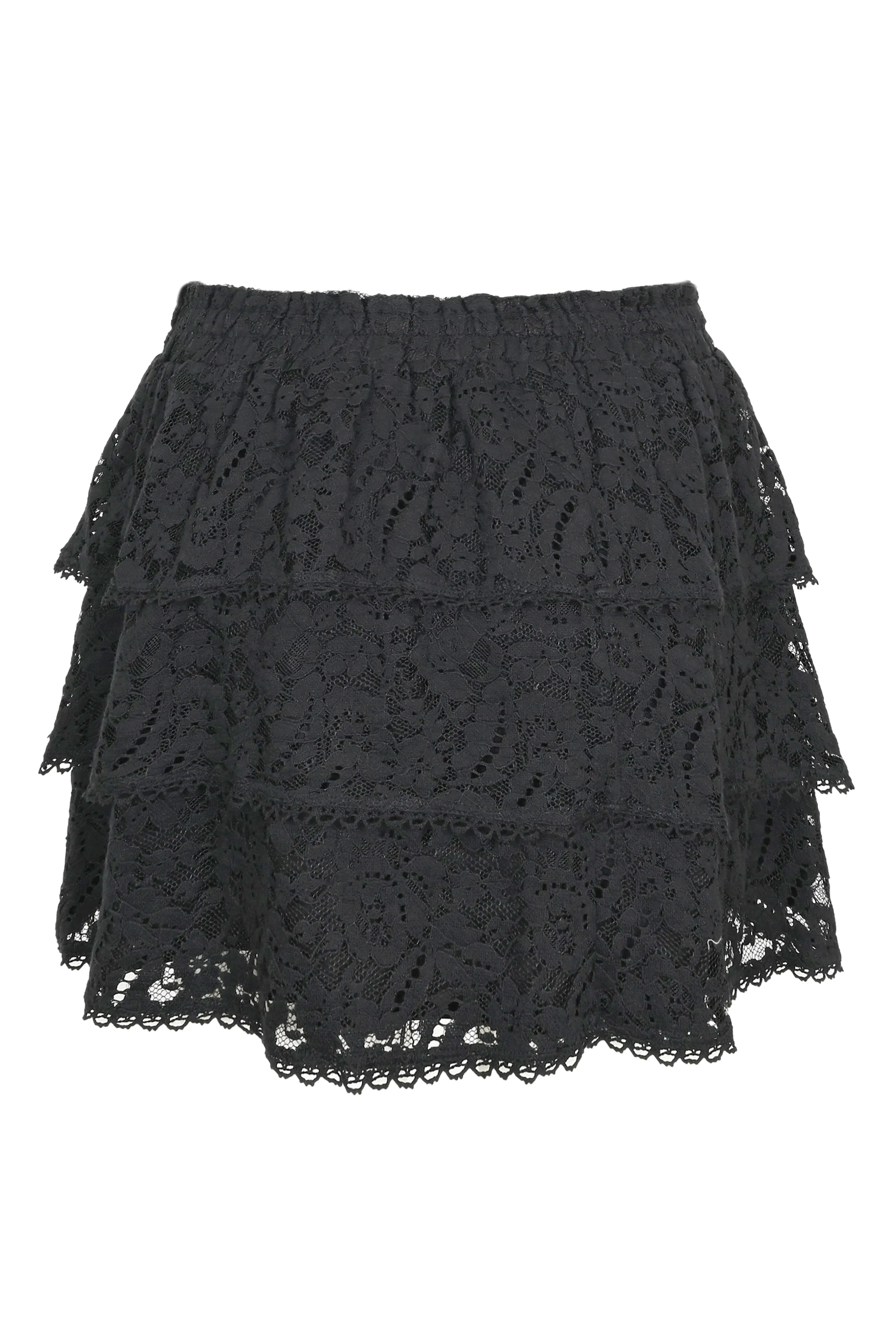 Womens Black Tiered Mini Skirt sold by Sand Dollar product image thumbnail 3