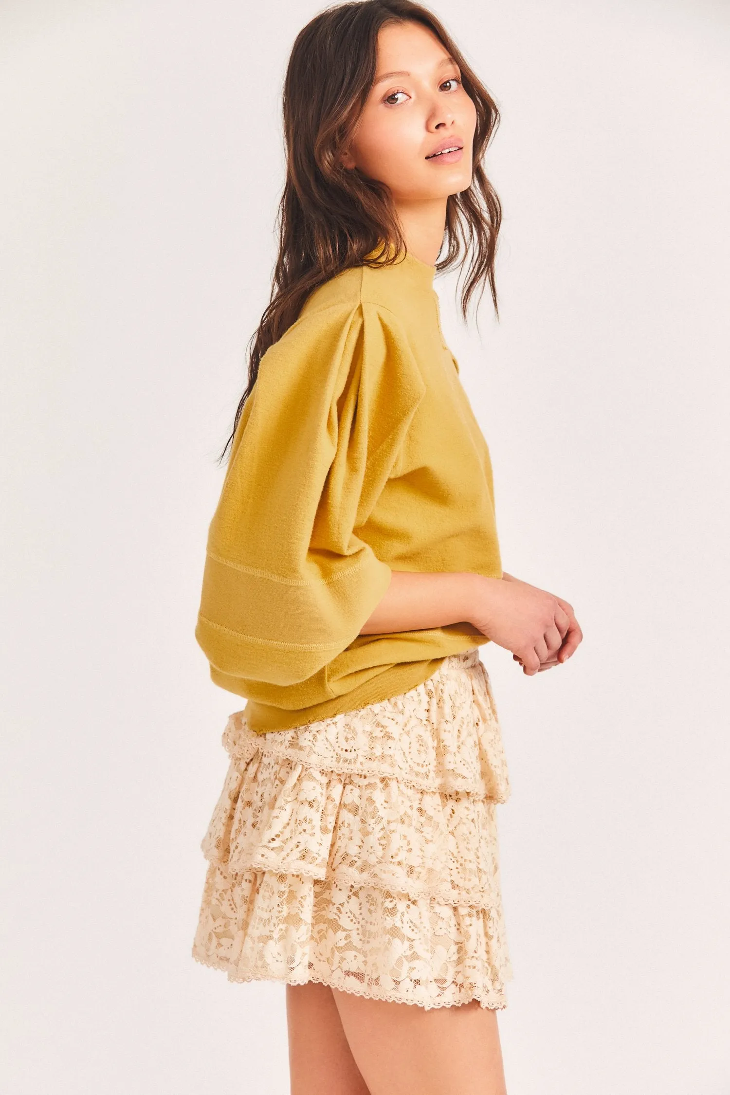 Cream Mini Skirt in Floral Lace sold by Sand Dollar product image thumbnail 5