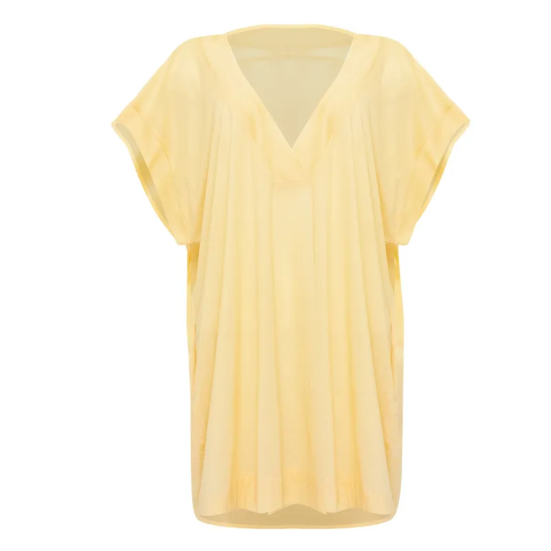 Cotton Womens Tunic in Yellow made by Eres