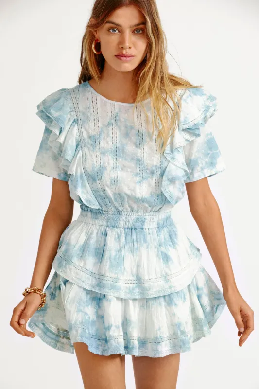 Natasha Dress Pacific Indigo Hand Dye made by LoveShackFancy