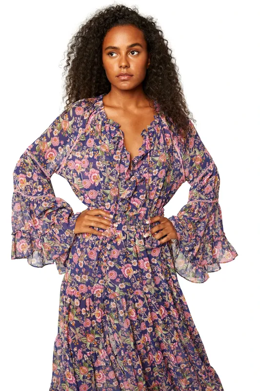 Alberta Top Falaise Floral Navy made by Sand Dollar