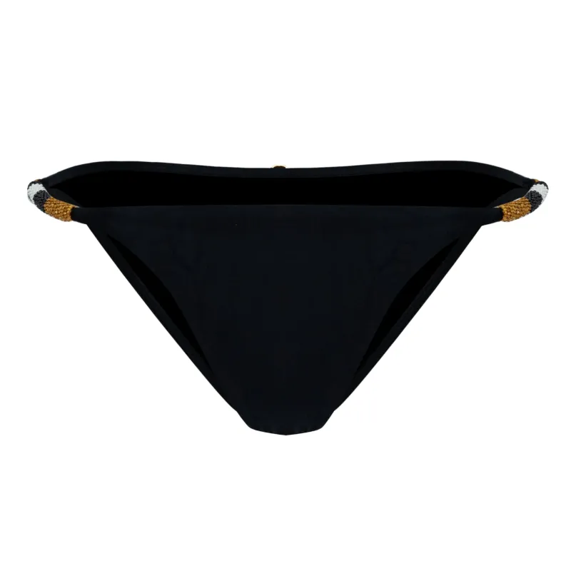Solid Ella String Brazilian Bottom Black sold by Sand Dollar