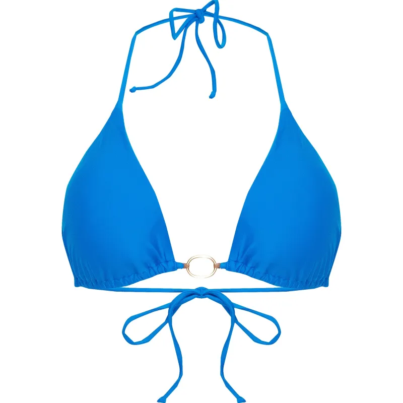 Solid Amalfi Triangle Bikini Top Blue sold by Sand Dollar