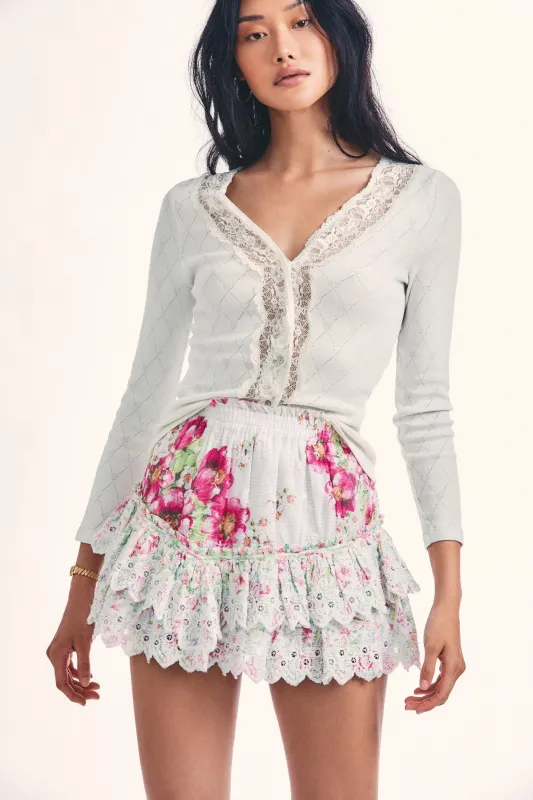 Cairo Skirt Garden Glow Pink made by LoveShackFancy