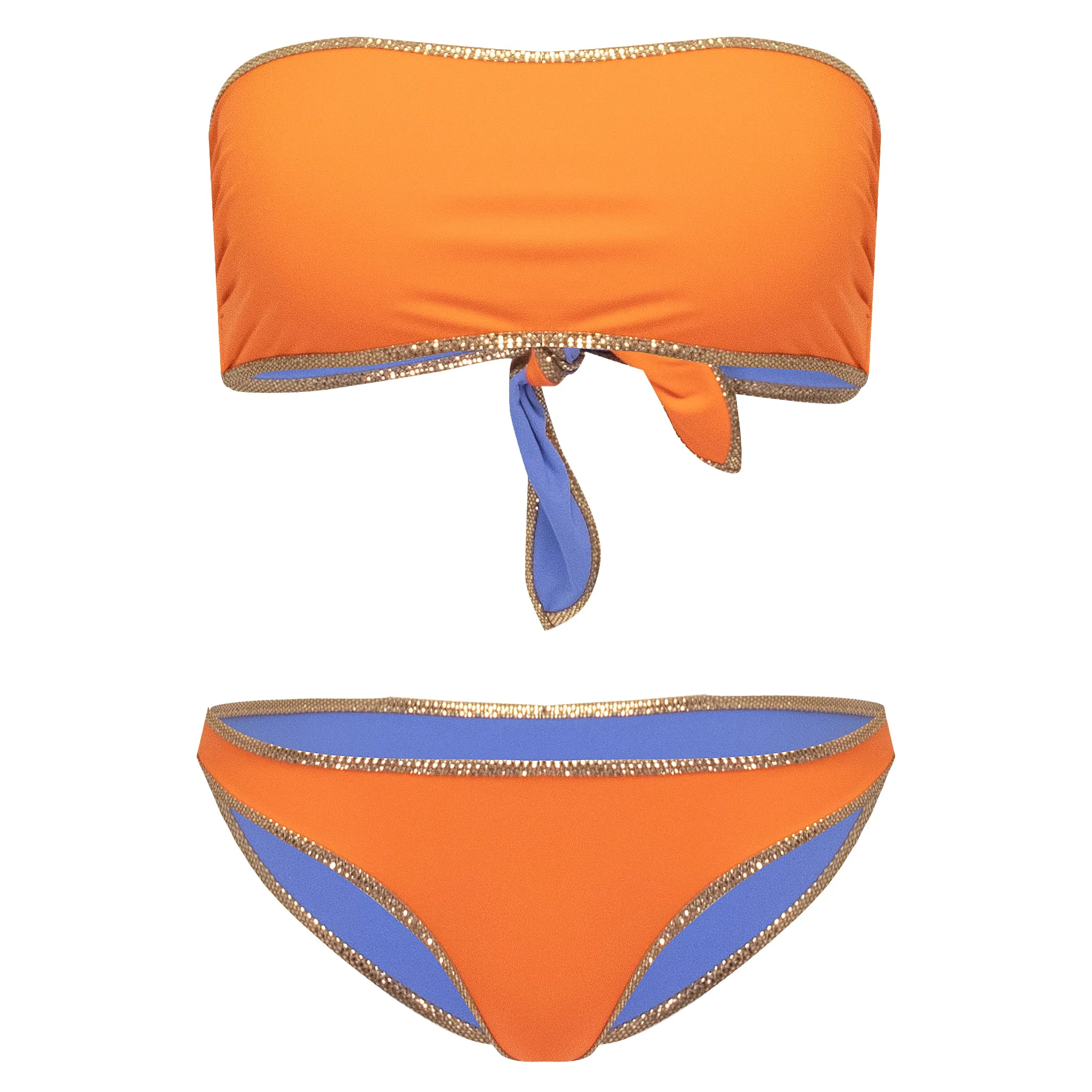 Hampton Bandeau Reversible Bikini Set Lilac/Orange sold by Sand Dollar product image thumbnail 2