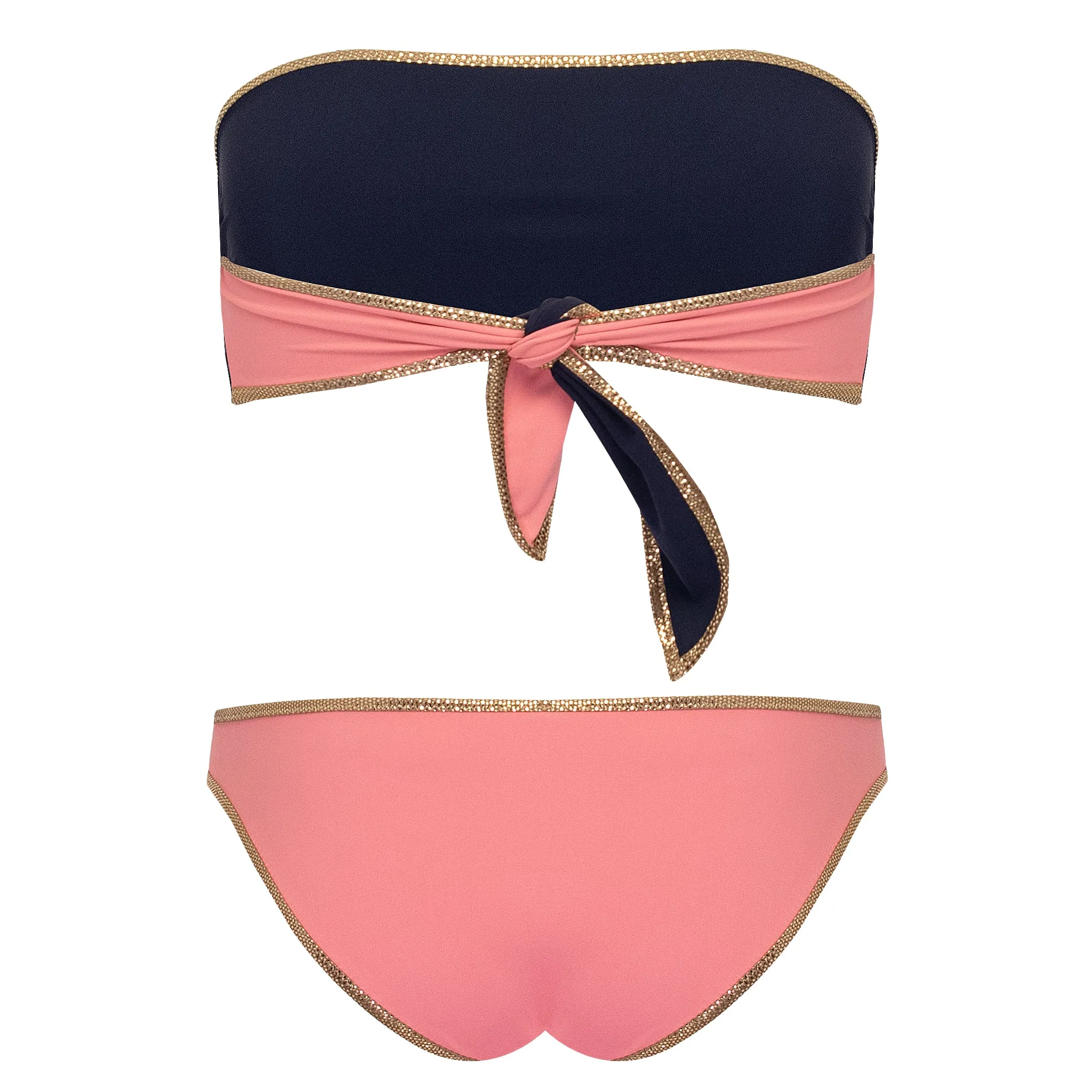 Hampton Bandeau Reversible Bikini Set Pink/Dark Blue sold by Sand Dollar product image thumbnail 4