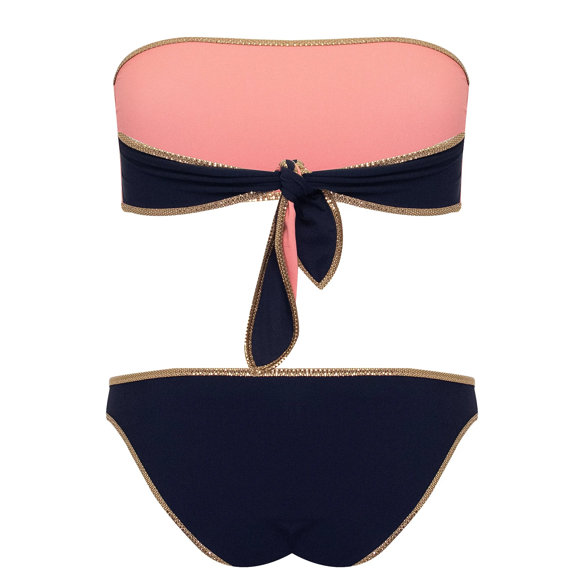 Hampton Bandeau Reversible Bikini Set Pink/Dark Blue sold by Sand Dollar product image thumbnail 3