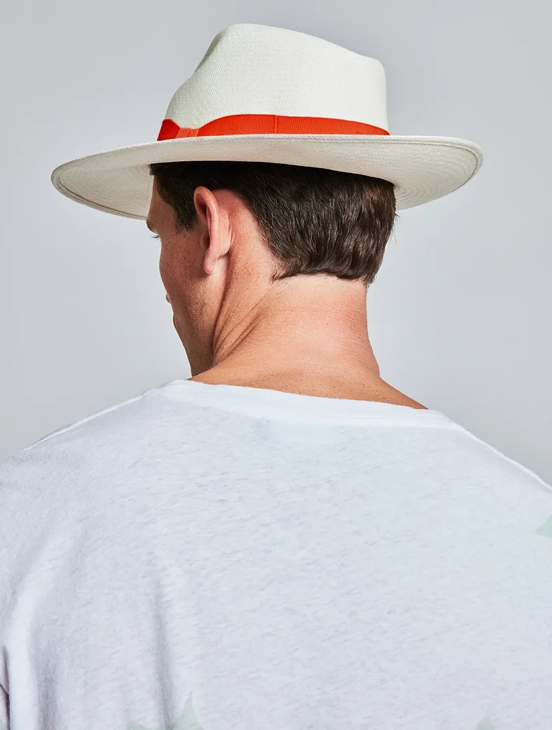 Panama Straw Hat with Orange Band sold by Sand Dollar product image thumbnail 5