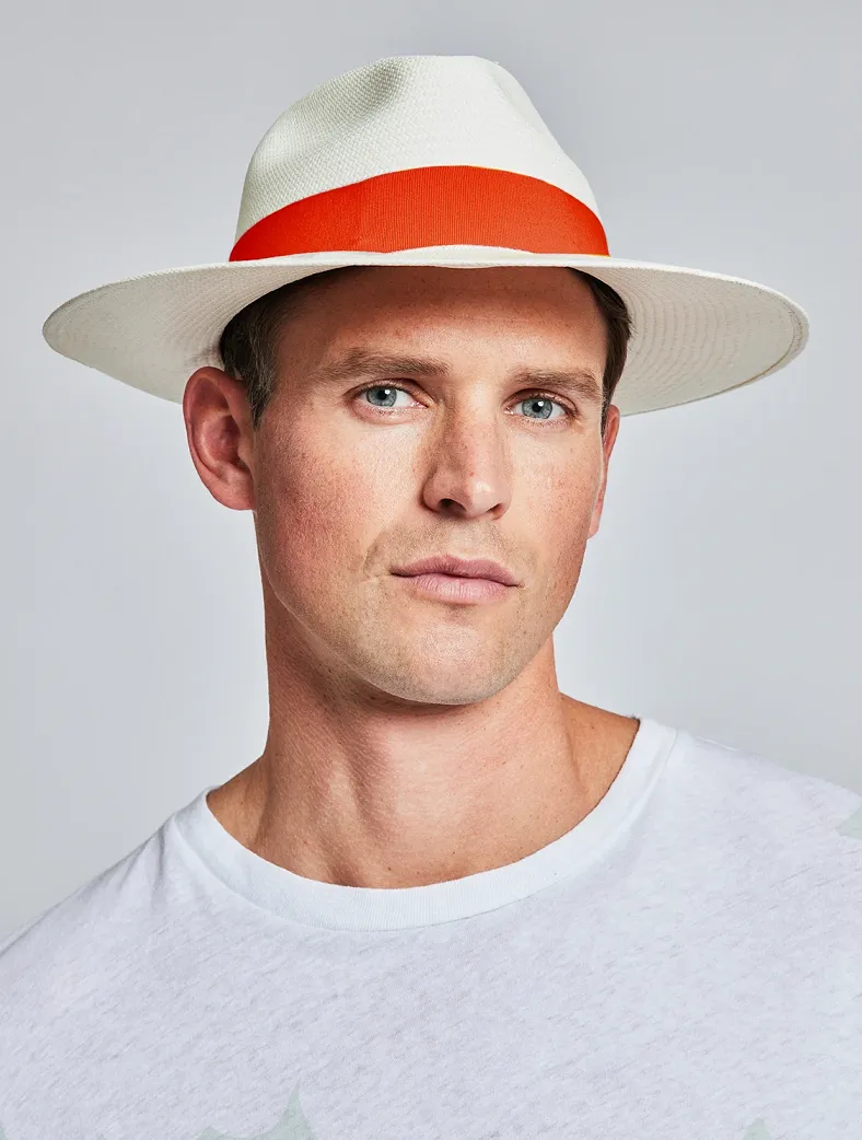 Panama Straw Hat with Orange Band sold by Sand Dollar product image thumbnail 4