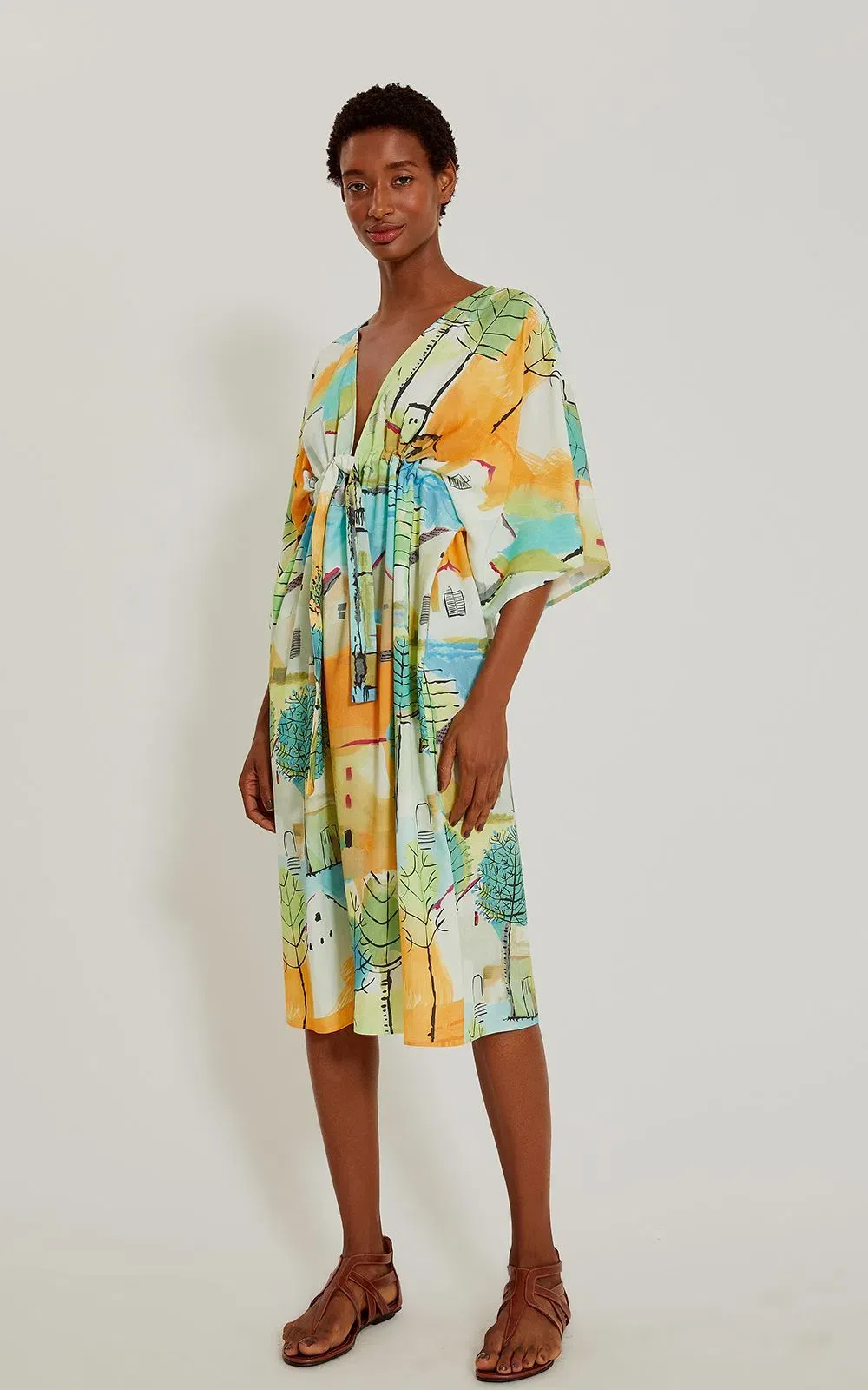 Pleated Waisted Caftan Caraiva sold by Sand Dollar product image thumbnail 3