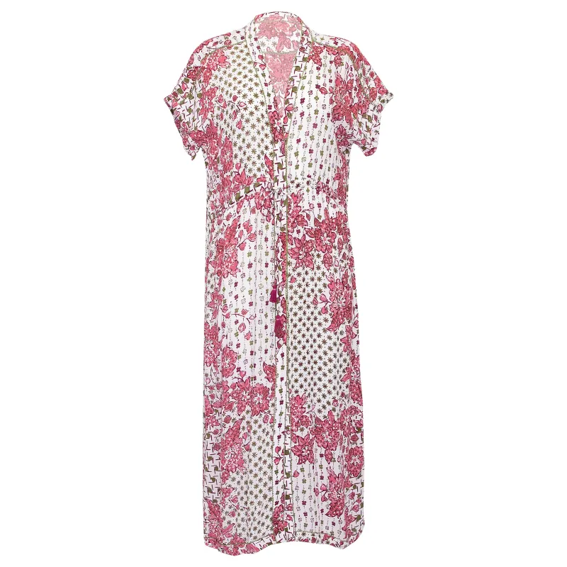 Long Dress Tunic Mya Pink Edelweiss made by Poupette St Barth