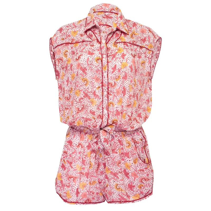 Short Jumpsuit Margo Pink Clary made by Poupette St Barth